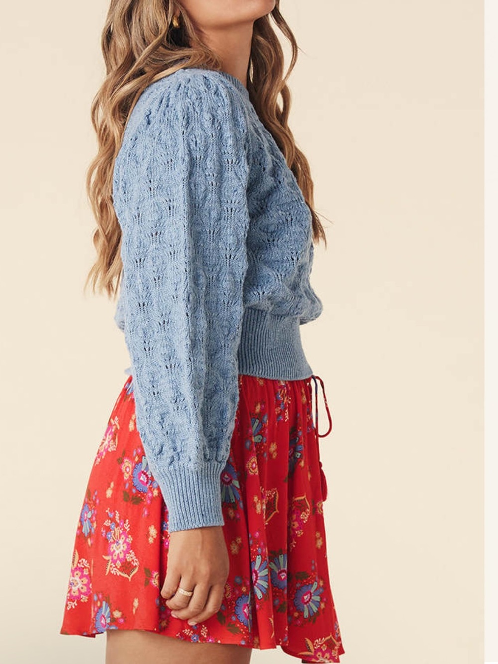 NWT 🆓 Shipping! SPELL Bonfire Knit Jumper Sky Blue Size Large